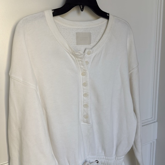 CITIZENS OF HUMANITY LOULOU FLEECE ROMPER One Piece CASSIA White Womens Small - Picture 5 of 16